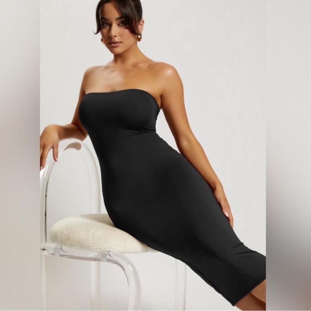 Meshki Cassidy Black Bodycon Strapless Dress